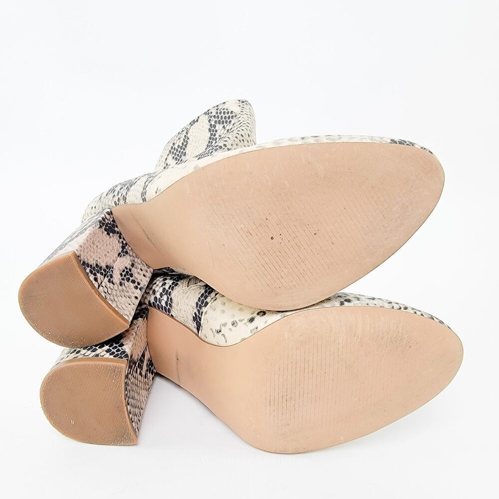 Steve Madden Chunky Block Heel Reggie Chelsea Snake Skin Boots / Booties - Picture 4 of 10